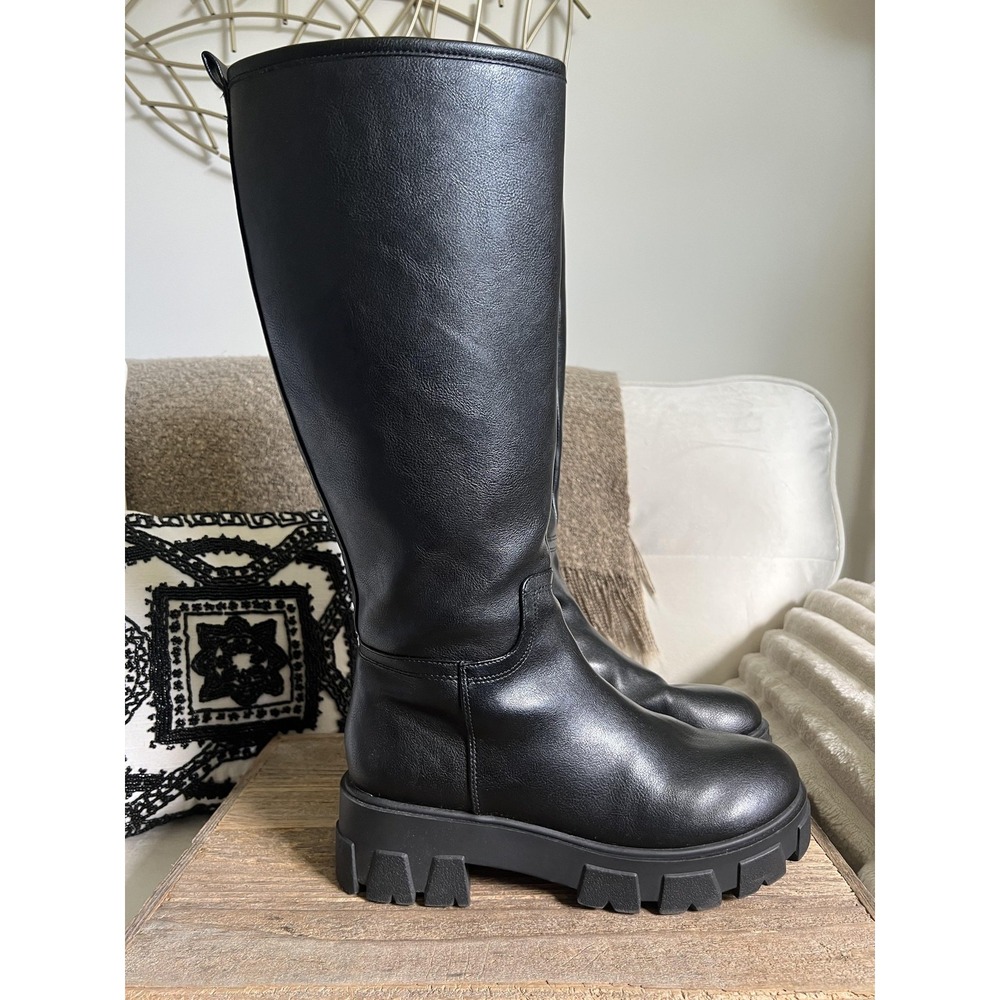 Sincerely Jules Boots Womens Size 9 Black Fantastic Knee High Lug Sole Riding - Picture 5 of 10